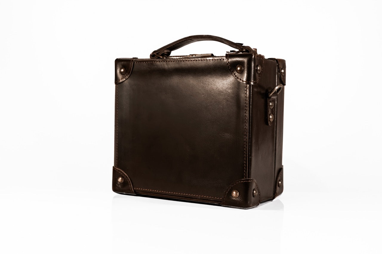 Genuine Leather Trunk bag - Oakwood brown