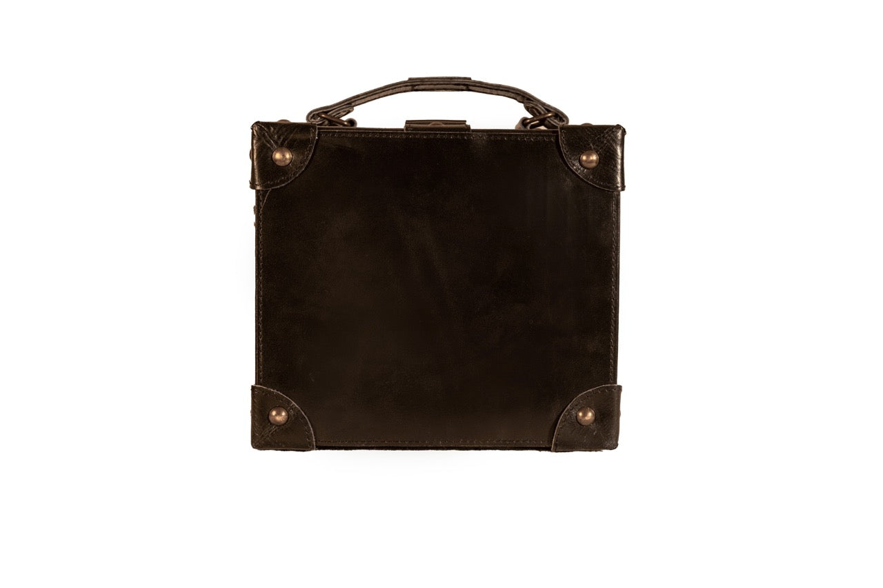 Genuine Leather Trunk bag - Oakwood brown