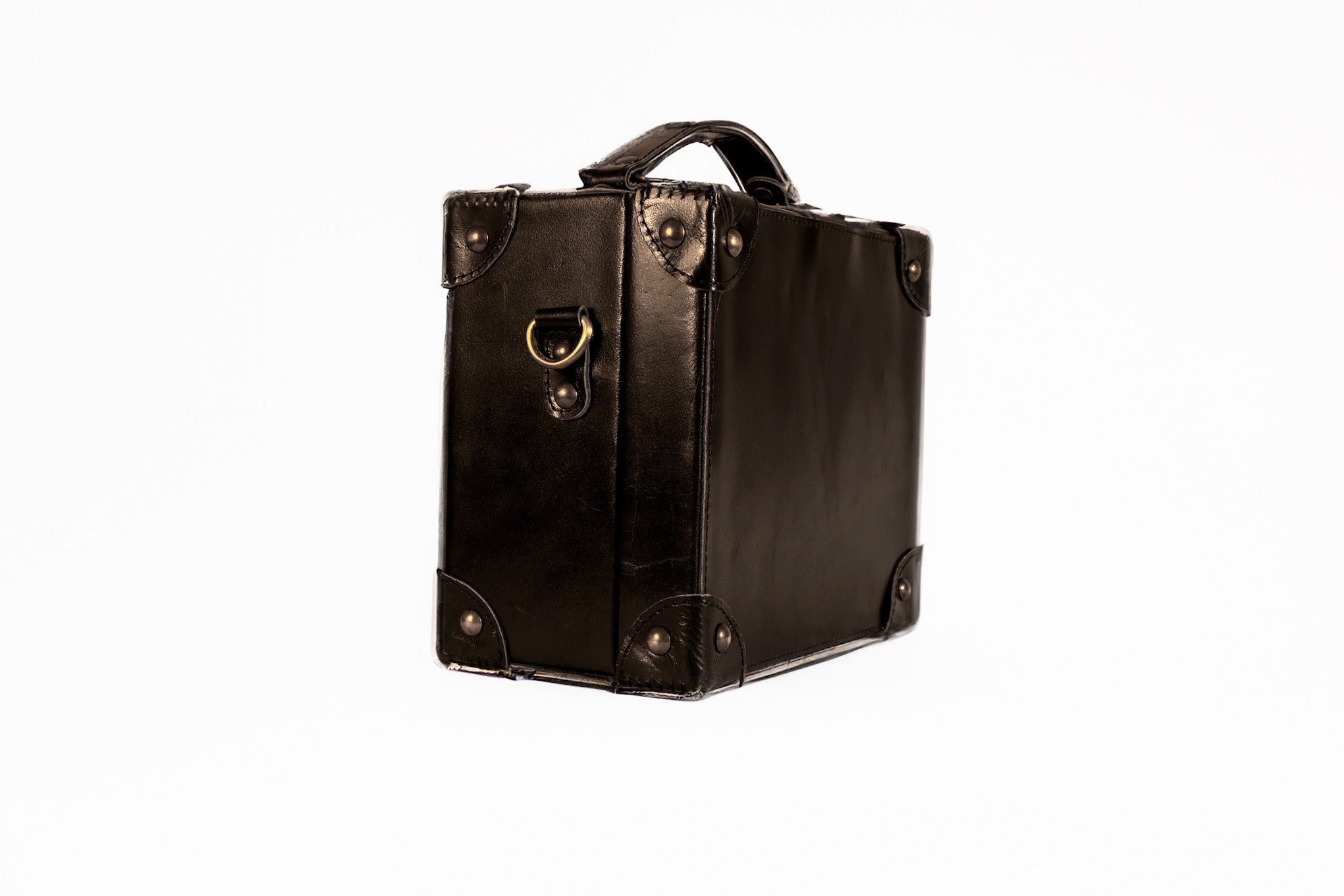Genuine Leather Trunk bag - stark black